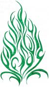 tribal flaming symbol tattoo